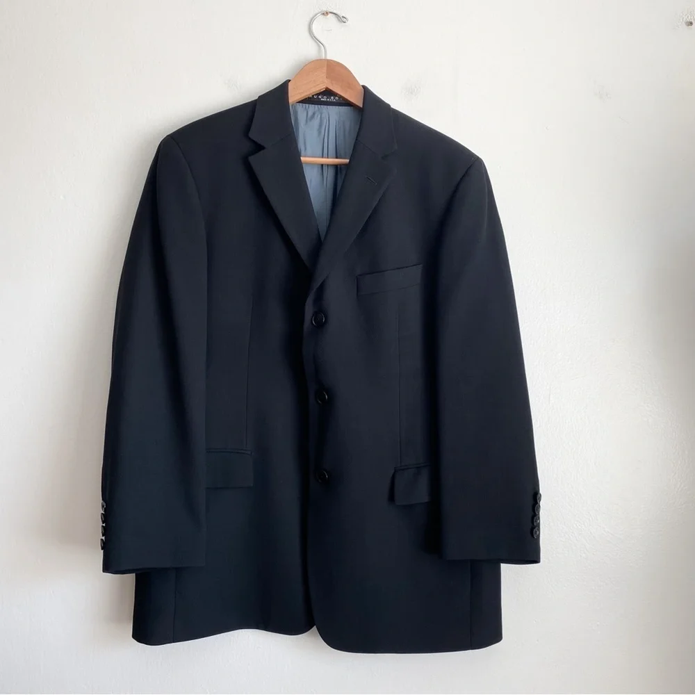 Hugo Boss Men’s Wool Black Blazer Sport Coat Suit Jacket Wedding Business 40S